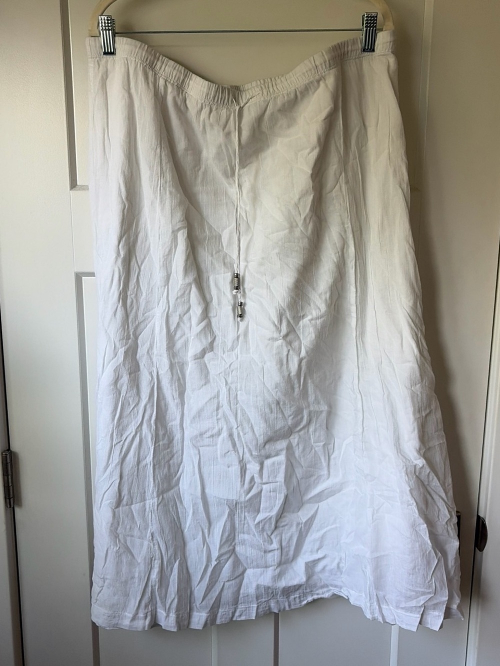 J. Jill White Maxi Skirt with Drawstring Detail
